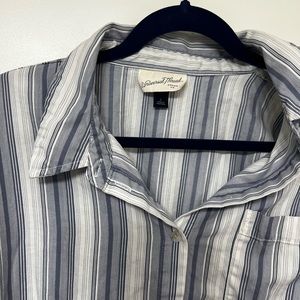 Oversized short sleeve button up shirt